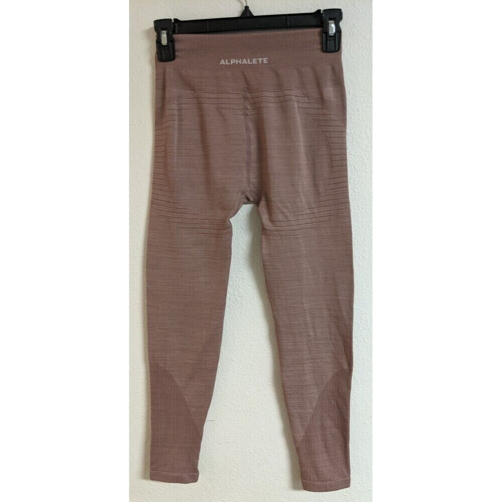 Women's ALPHALETE Mauve Compression Leggings Small - Picture 3 of 9
